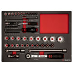 Assortiment système 8.4.1, douille 1/4 + 1/2 pouce - 56 PCS, 8.4.1, 462 x 38 x 335 mm, Aspect carbone, 1 pcs